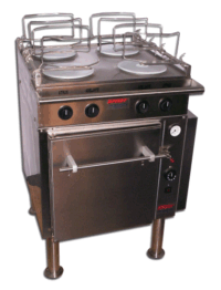 Cocina Industrial con Anafe de 4 Hornallas, Horno y Bifera