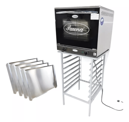 Horno Convector Electrico 44×32 con Base Porta Bandejas 44×32