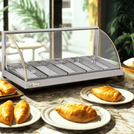 Mantenedor De Comida Caliente Curvo Eléctrico 78 Cm Warmer - Imagen 4