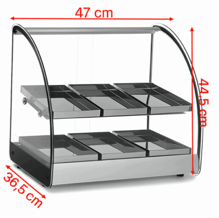 Mantenedor Comida Caliente Curvo Luz Led 220v 62cm 2n Warmer - Imagen 4