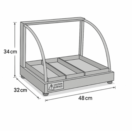Mantenedor De Comida Caliente Curvo Eléctrico 48 Cm Warmer - Imagen 3