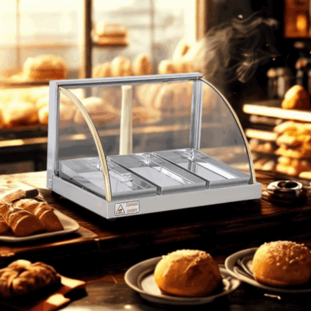 Mantenedor De Comida Caliente Curvo Eléctrico 48 Cm Warmer - Imagen 4