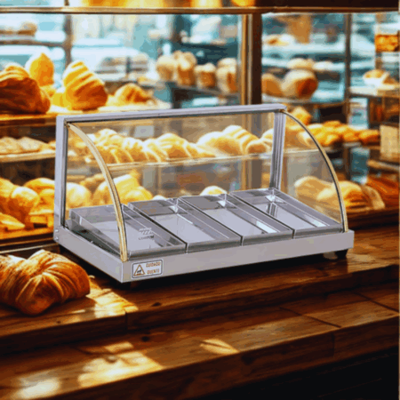 Mantenedor De Comida Caliente Curvo Eléctrico 63 Cm Warmer - Imagen 4