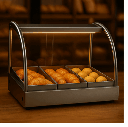 Mantenedor Comida Caliente Curvo Eléctrico 47cm Warmer Led - Imagen 5