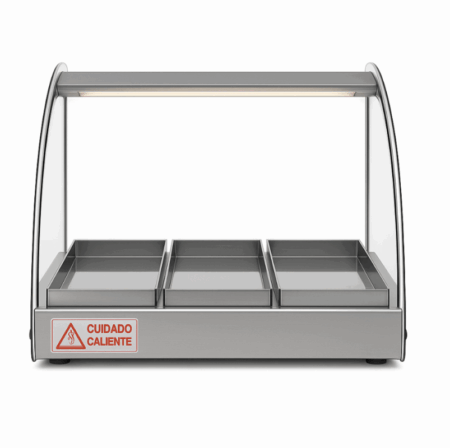 Mantenedor Comida Caliente Curvo Eléctrico 47cm Warmer Led - Imagen 2