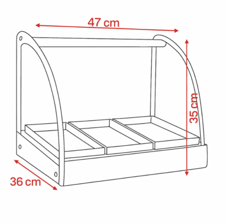 Mantenedor Comida Caliente Curvo Eléctrico 47cm Warmer Led - Imagen 4