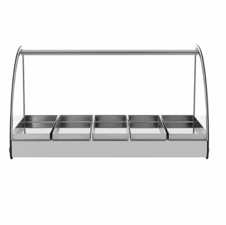 Mantenedor Comida Caliente Curvo Luz Led 220v 77cm Warmer - Imagen 2