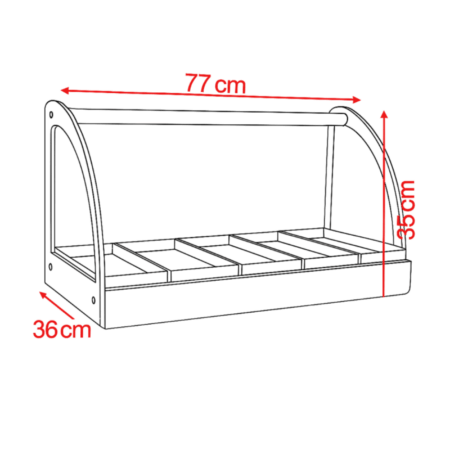 Mantenedor Comida Caliente Curvo Luz Led 220v 77cm Warmer - Imagen 4