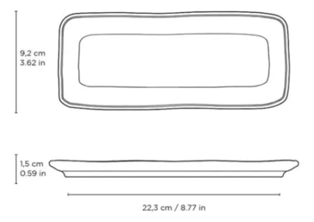 Set X6 Fuente Rectangular 22x9.5cm Titanium Porto Brasil - Imagen 4