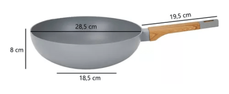 Wok 28cm Antiadherente Gris Larhaus Scandi Grey Aluminio - Imagen 4