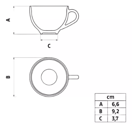 Set Taza Te Porcelana 250ml Tramontina Maria Augusta X6 - Imagen 3