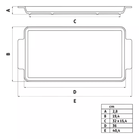 Set Bandeja Rectangular Porcelana 36x19 Maria Augusta X4 - Imagen 2