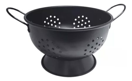 Colador De Pasta Verdura 16 Cm Negro Asas Colapasta