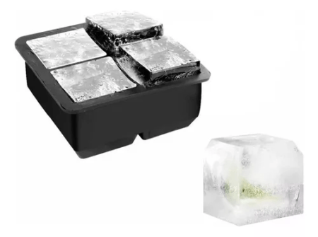 Cubetera Hielera Hielo Grande De Silicona X4 Cavidades