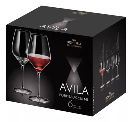 Set X 6 Copa Vino Cristal Bohemia Avila 650 Ml Caja