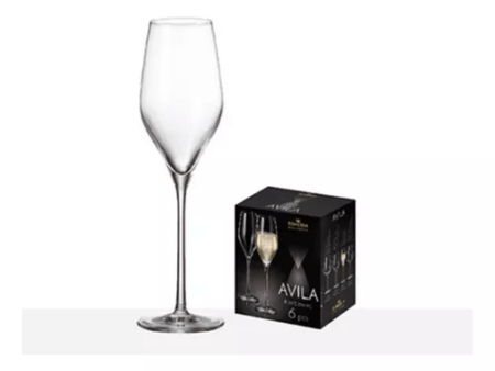 Copas Cristal Bohemia Champagne Avila Flute 230 Ml X6