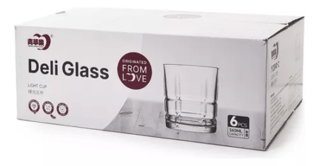 Set X 6 Vaso Vidrio Labrado Deli Glass 340 Cc Color Transparente - Imagen 3