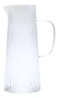 Jarra de Vidrio Facetada 1.5L con Asa para Bebidas