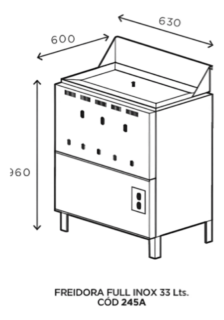 Freidora Automatica A Gas Envasado 33 Lts Full Inox 245a Sol Real - Imagen 3