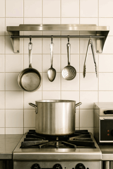Estante De Pared Repisa Profesional Acero Inox Con Ganchos 150cm - Imagen 4