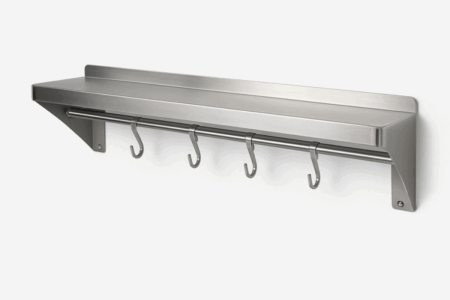 Estante De Pared Repisa Profesional Acero Inox Con Ganchos 150cm - Imagen 3