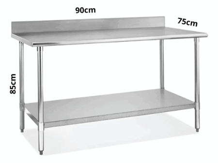 Mesada Profesional Desmontable Con Zocalo Acero Inox 90cm - Imagen 2