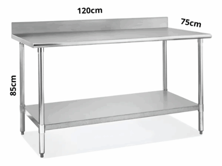 Mesada Profesional Desmontable Con Zocalo Acero Inox 120cm - Imagen 2