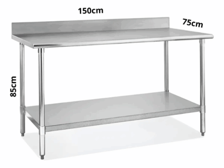 Mesada Profesional Desmontable Con Zocalo Acero Inox 180cm - Imagen 2