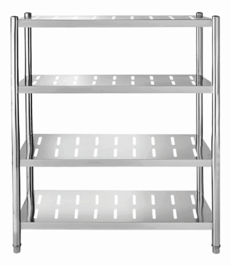 Estantería Acero Inox 4 Niveles Perforados Ajustable