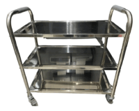Carrito Carro De Servicio Gastronomico 3 Niveles Acero Inox