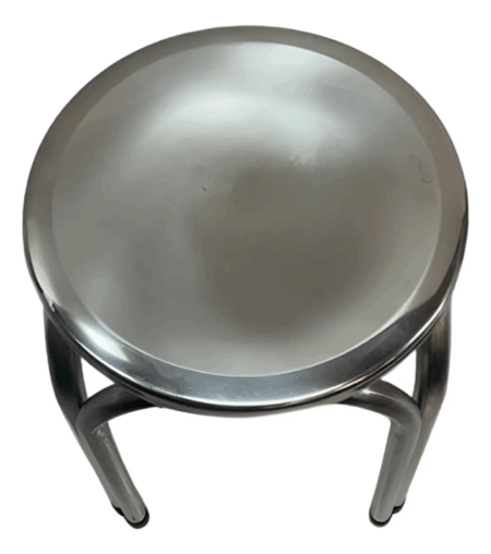 Banqueta Taburete Bajo De Acero Inoxidable Pata Doble - Imagen 2