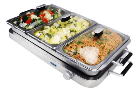 Buffetera Mantenedor Comidas Calientes Baño Maria 3 Bandejas - Imagen 3