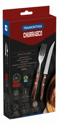 Juego 12 Cubiertos Acero Inox Para Asado Polywood Tramontina