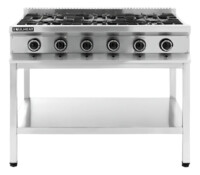 Anafe Acero Inoxidable 6 Hornallas 102cm Multigas Plateado