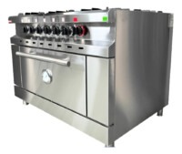 Cocina Industrial 6 Hornallas Acero Inoxidable Vescovo Plateado